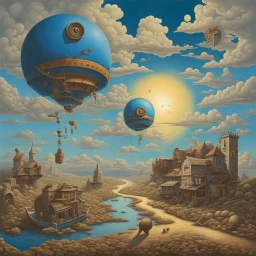 Goodbye Blue Sky, by Jeffery Smart, neo surrealism