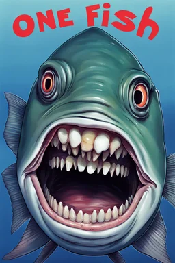 one fish with only human teeth