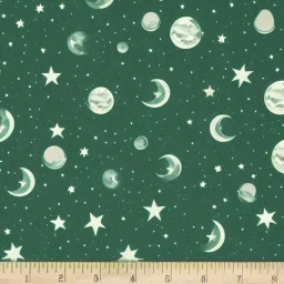 repeating moon and stars green