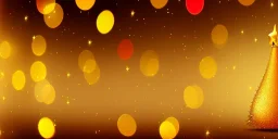 Abstract Christmas bokeh background - gold, pink blurred glitter lights - banner, header, panorama