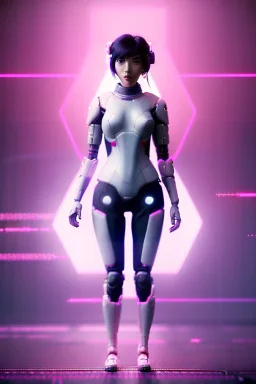 portrait, Asian cyborg woman, ghost in the shell style :: symmetry photography, cyberpunk style, pink hair, makeup, long line eye, light iris, :: black samurai armor, japanese traditional pattern, wires and circuits, pink, white, black :: cinematic, Ultra realistic, dark scene, soft color, highly detailed, unreal engine 5, RTX, ultra detail, 3d, finely drawn, high definition.