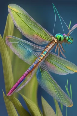 dragonfly, detailed, realistic, cute, vivid colors