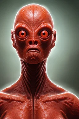 Red flesh creature,multiple eyes, high details, high quality