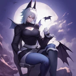 Rouge the Bat from the Sonic the hedgehog Games, sitting in a chair