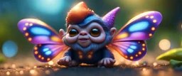 glittering Deep Gnome (Svirfneblin) butterfly gremlin, goa psy ambient in the style of vangelis and fsol, source vibrations, bokeh like f/0.8, tilt-shift lens 8k, high detail, smooth render, down-light, unreal engine, prize winning