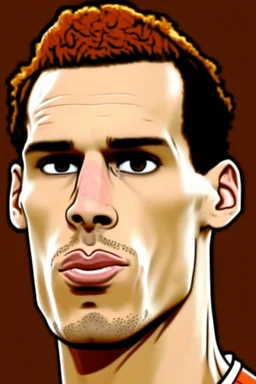 Virgil van Dyck Dutch soccer player 2d cartoon