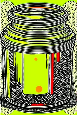 Vintage pop art style of a pot of Honey