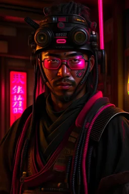 Cyberpunk samurai, photorealistic