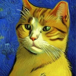 Portrait of a cat by Van Gogh