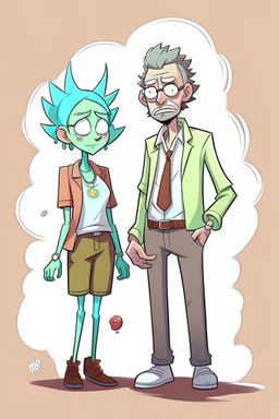 rick and morty tarzında bir çift