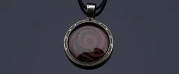painite and Damascus steel pendant