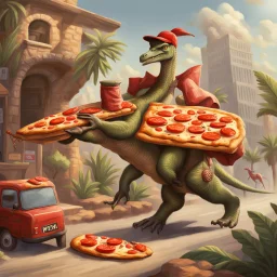 Pizza delivery in the Mesozoic Era.