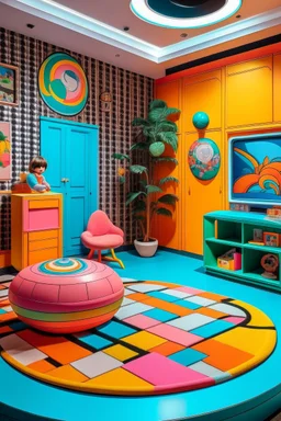 A play room embodying the essence of the 1980s