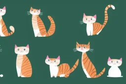 cute cat isolated illustrations