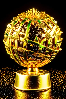 A different design of the World Cup globe made of pure gold with six-pointed star ribs