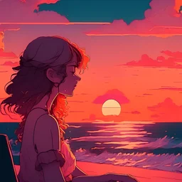 sunset, lofi colors, lofi vibes, cool colors