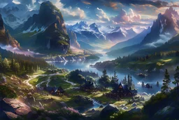 The land of scandinavia, beautiful scenery, 8k, high detail, digital painting, concept art