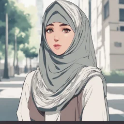 A hejab girl , vectorized , anime , 8k