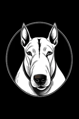 Simple drawing of bull terrier in one color