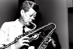 Lonely John f kennedy playing A normal saxophone with his eyes closed