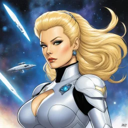 (in the style of Orion, by Masamune Shirow) seven of nine star trek