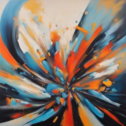 abstract acrylic painting with interesting shapes that stand out from all other