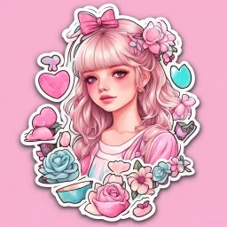 aesthetic girly stickers template