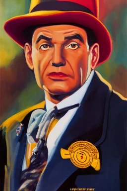 Full body portrait, painting, medium shot lady style of Dick Tracy Movie