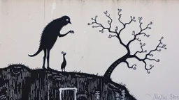 Graffiti. Wall art. Edward Gorey