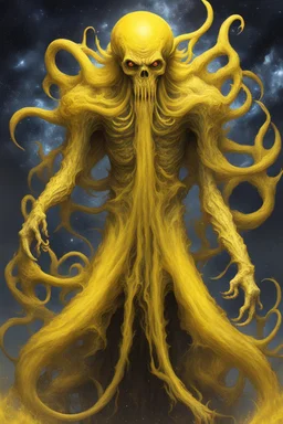 yellow elder god of ballance and perfection inhumane cosmic horror yellow paint