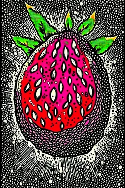 Vintage pop art style, pomegranate seeds