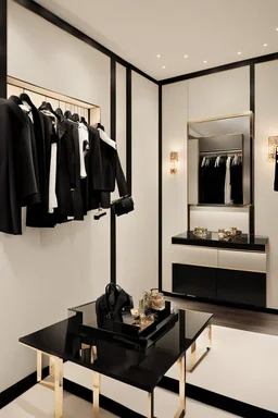 A luxurious company for fashion design with black furniture and black décor