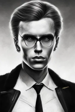 Portrait of Matti Nykänen painted like tom of finland