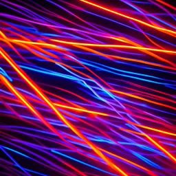 Red Orange Blue Purple Thick Neon Stips With Glowing Light Streaks