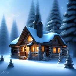 Snowy cabin