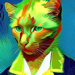 Portrait of a cat by Van Gogh