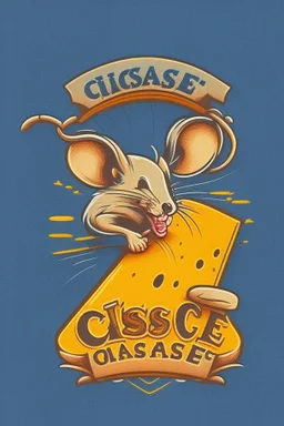 Mouse stealing cheese logo design