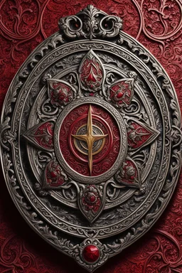 symbolic medallion of an ancient Catalan vampire sisterhood , highly detailed, ornate