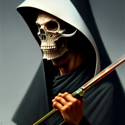 A portrait of The Grim Reaper, art by RHADS trending on artstation