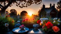 sunrise in the garden of the moment , vanitas style