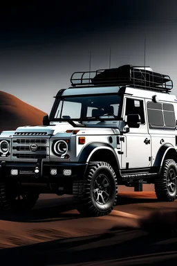 create me ad of land rover defender with features written