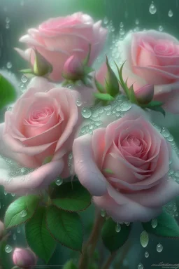 delicate, pink-mint lush bouquet of rose, Gallery