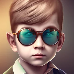 male child with the head of a cute mouse wearing sunglasses, dramatic, dramatic lighting, volumetric lighting, hyperrealism, 8k, high quality, photorealistic, lot of details