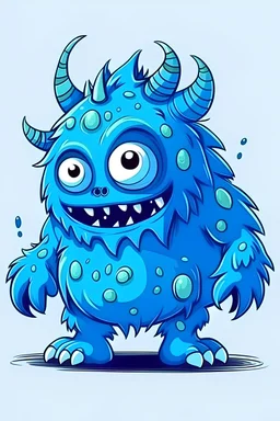rare monster, blue, cartoon style