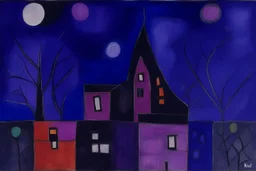 A dark purple paranormal penitentiary painted by Paul Klee