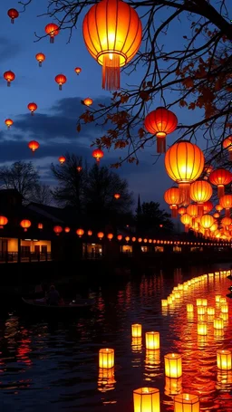 Only in the river not the sky float river lanterns ,