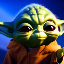 Chibi yoda, pixar 2022, modern Disney style, octane render, realistic, hyper detailed, star wars war background