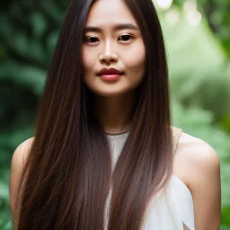 woman with Light-brown long hair, dark fantasy setting, ethereal, soft lighting, soft green eyes, medium cheeks, big forehead, wide chin, small nose