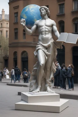 статуя на улице, Атлас знаний: Используйте проекции, чтобы “перелистывать страницы” атласа с разными темами знаний.