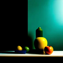 Minimalistic composition, still life, strong colors